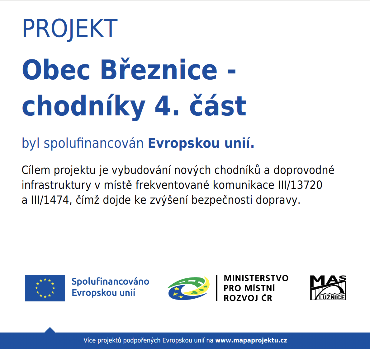 Obec Březnice - chodníky 4. část